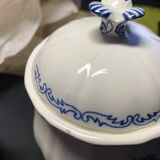Pot à lait ou crème et sucrier avec couvercle faïence Gien modèle Rouen 32