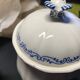 Milk or cream jug and sugar bowl with Gien earthenware lid, Rouen model 32