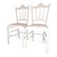 Lot de 2 chaises opéra style empire refaite tissu rayé xix coloris beige