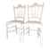 Lot de 2 chaises opéra style empire refaite tissu rayé xix coloris beige