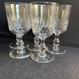 5 Blown and cut crystal water glasses – Art Nouveau