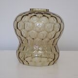 Amber glass globe for lighting - honeycomb relief