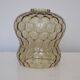 Amber glass globe for lighting - honeycomb relief