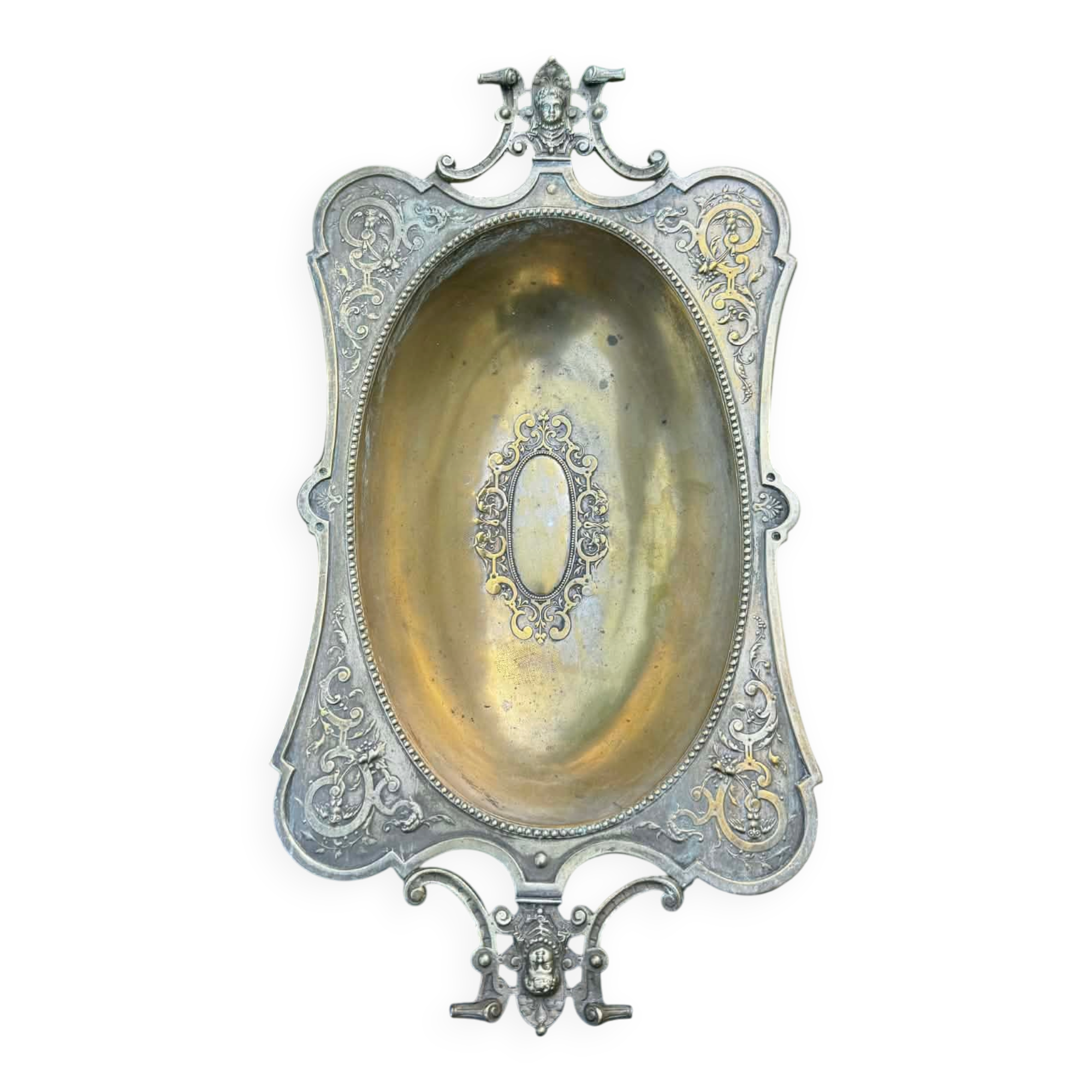 Golden fruit bowl German Art Nouveau 19th century