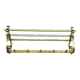 Hollywood Regency wall coat rack, gold brass, hat shelf, 1960s.