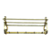 Hollywood Regency wall coat rack, gold brass, hat shelf, 1960s.