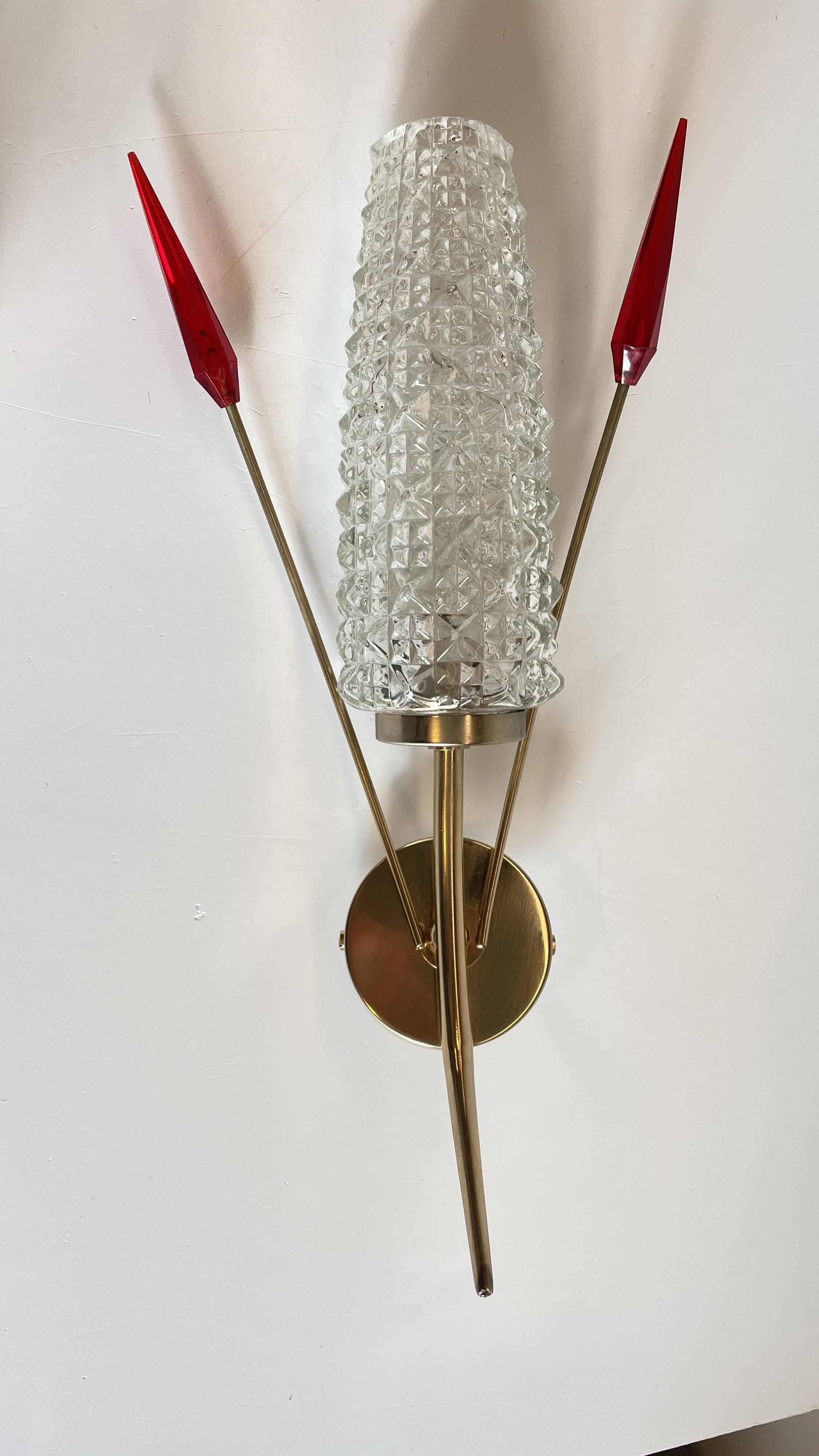 Pair of retro 60s wall lights