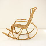 Mid-century rattan rocking chairs, 1960's