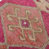 3x10 Pink & Cream Turkish Vintage Runner Rug, 100x317Cm