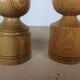 Pair of Scandinavian turned wooden candle holders