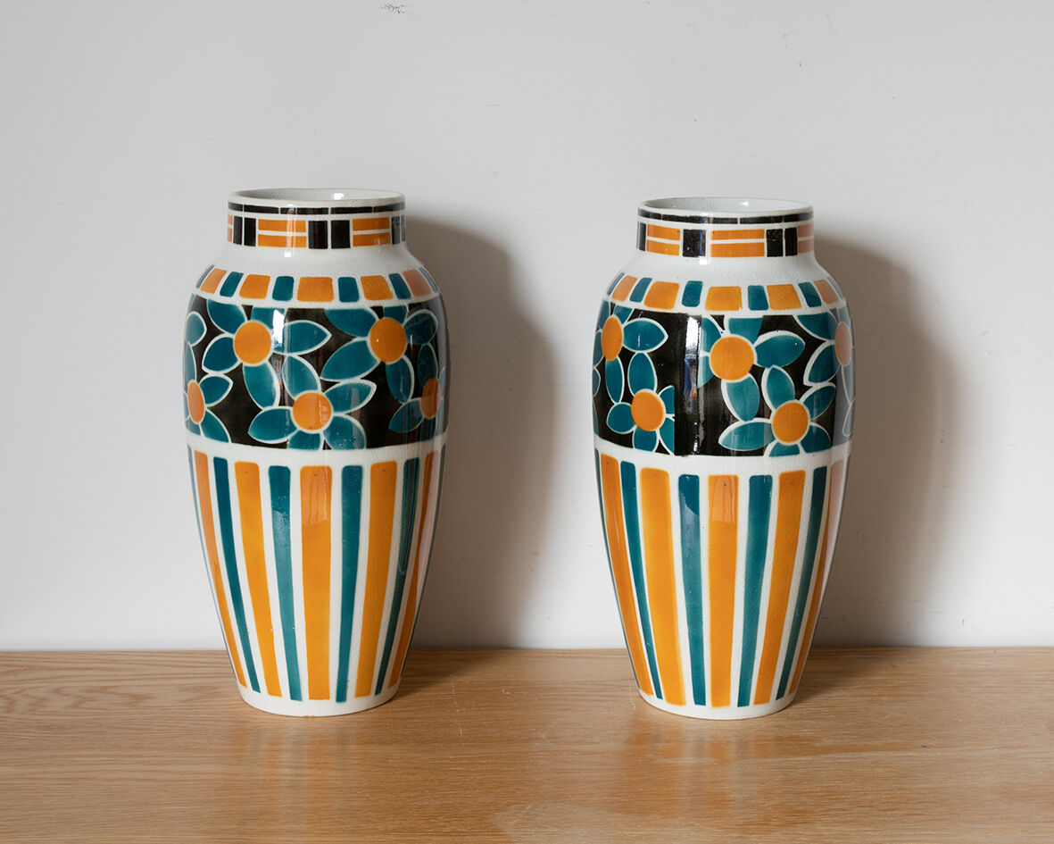 Pair of art deco vases