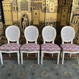 4 chairs louis XVI style medallion