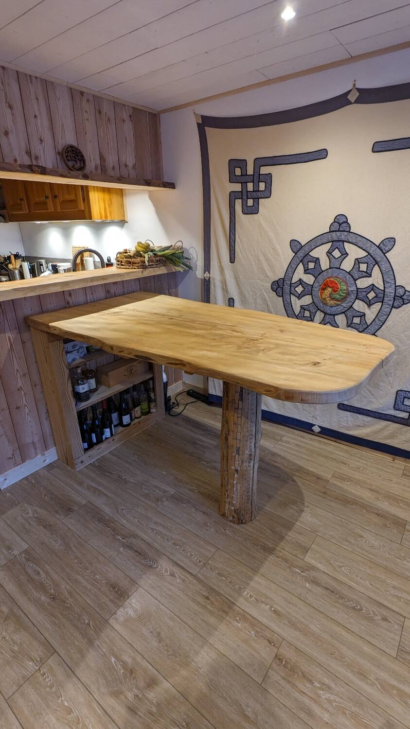 Solid wood farmhouse table