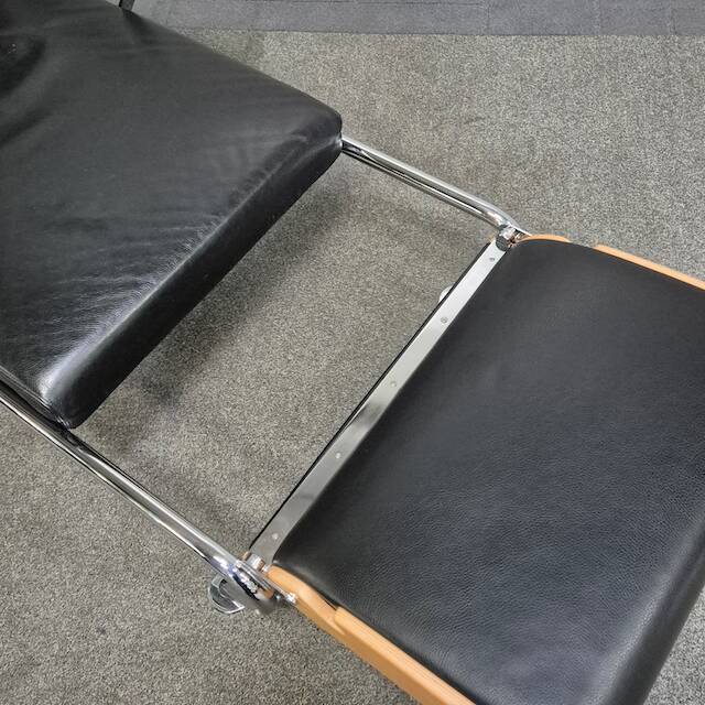 Black leather lounge chair futuro 3 by massimo iosa ghini for moroso - italy 1980's
