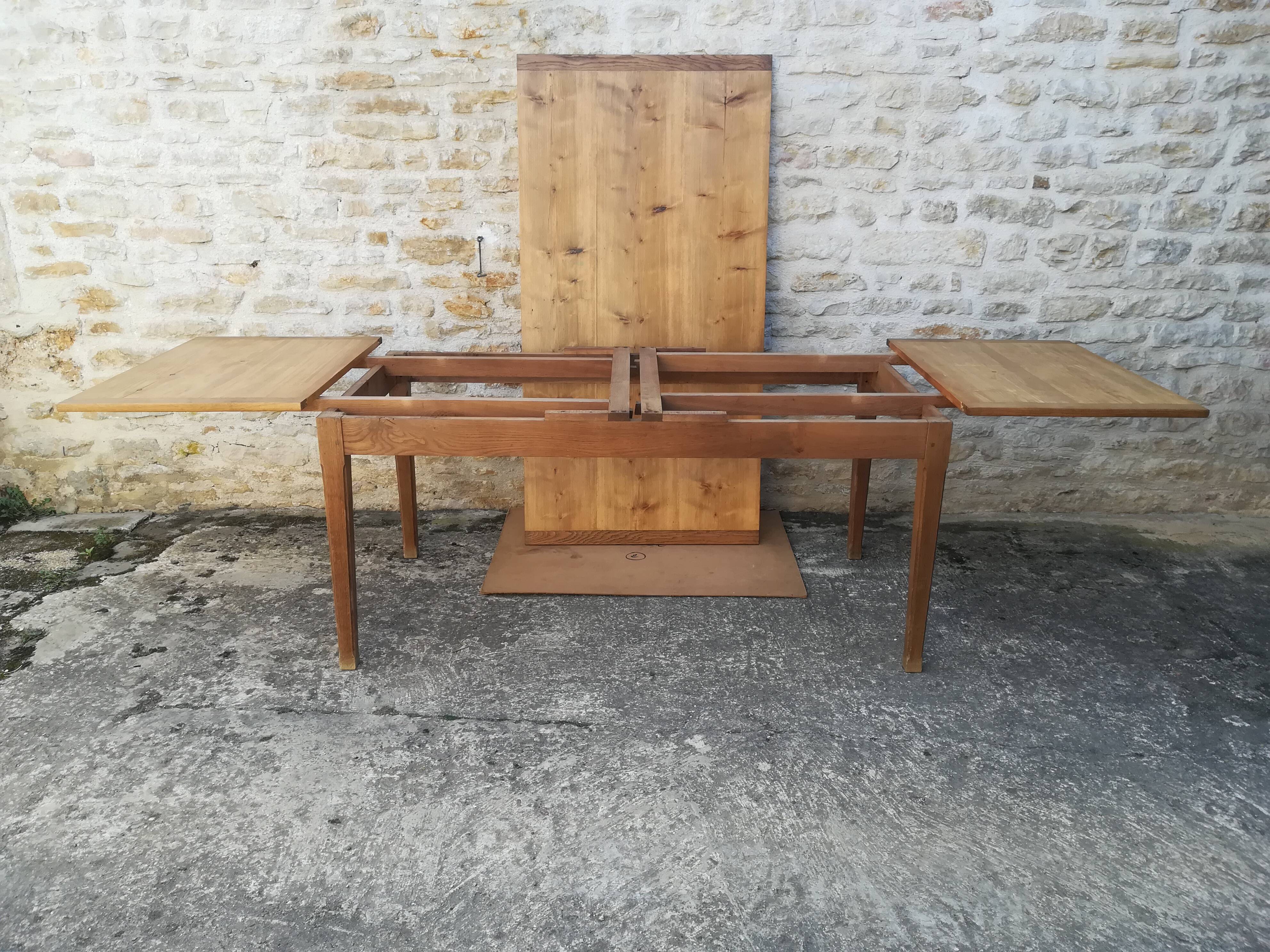 Farmhouse table with two extensions