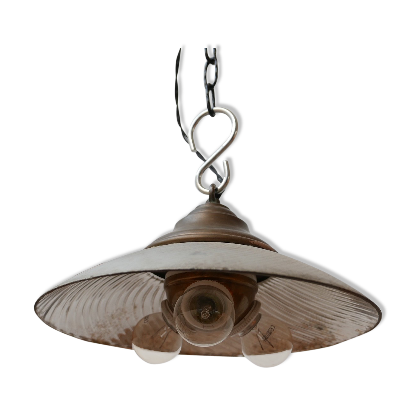 Antique mercury glass french mirrored pendant light