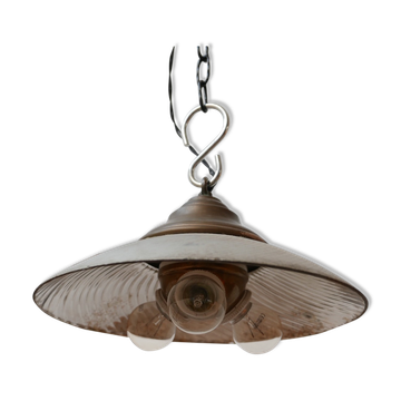 Antique mercury glass french mirrored pendant light