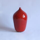 Red glazed ceramic vase by Paco, Belgium 1960s