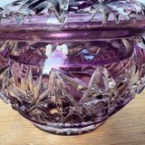 Amethyst cut Bohemian crystal bonbonnière – 20th century