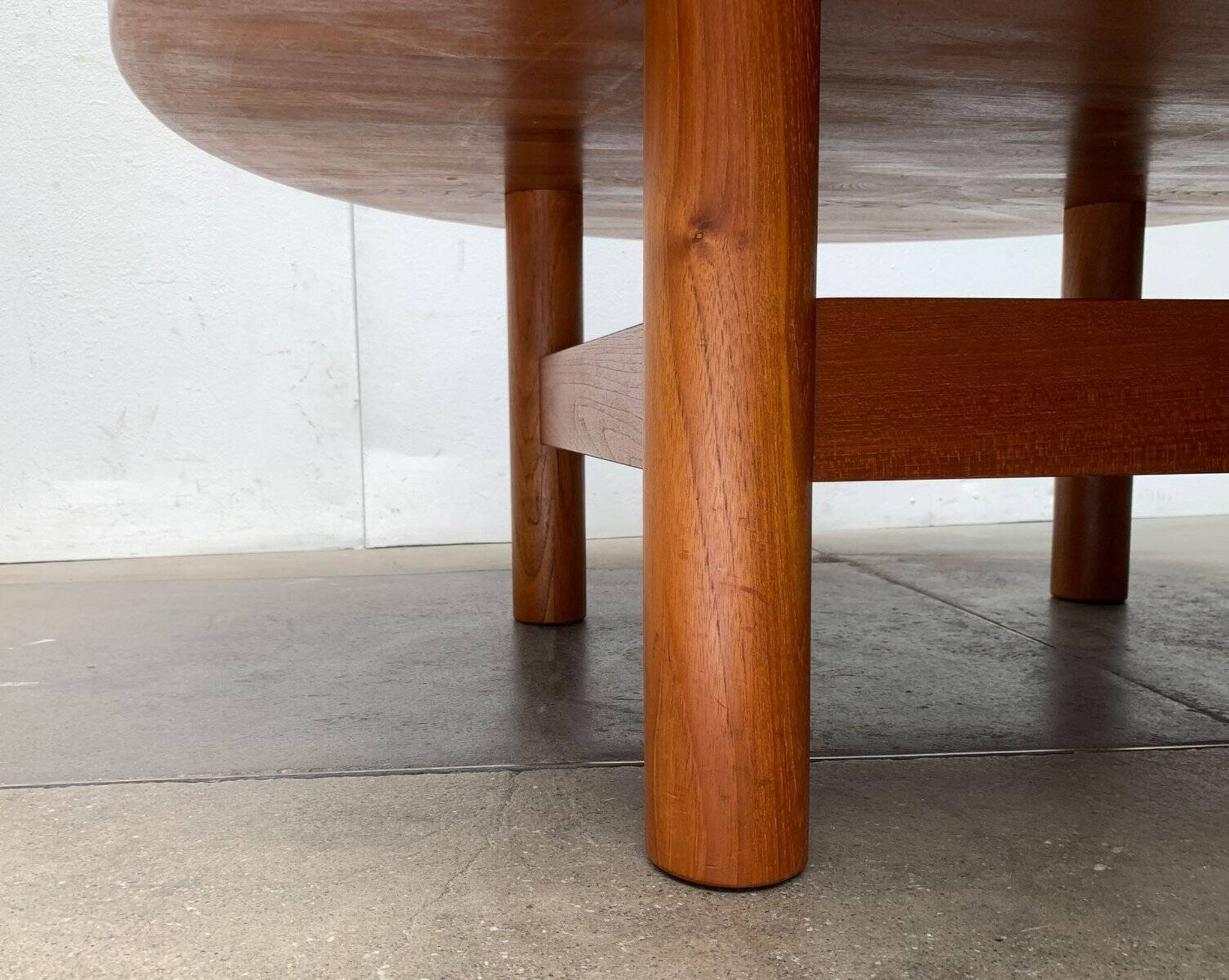 Large Danish brutalist coffee table in solid teak, 1960s.