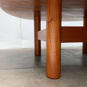 Large Danish brutalist coffee table in solid teak, 1960s.