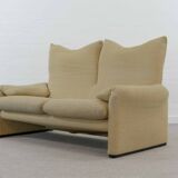 Set (2) Cassina Maralunga Sofas in beige Bouchlé-Fabrics by Vico Magistrett