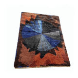 Tapis abstrait scandinave multicolore à poils hauts Rya, Suède, années 1960