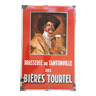 Ancienne plaque émaillée "Bières Tourtel" 48x75cm E.A.S. 1950