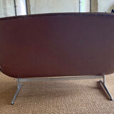 2 office armchairs + Settee / Swan sofa by Arne Jacobsen for Fritz Hansen, original leather
