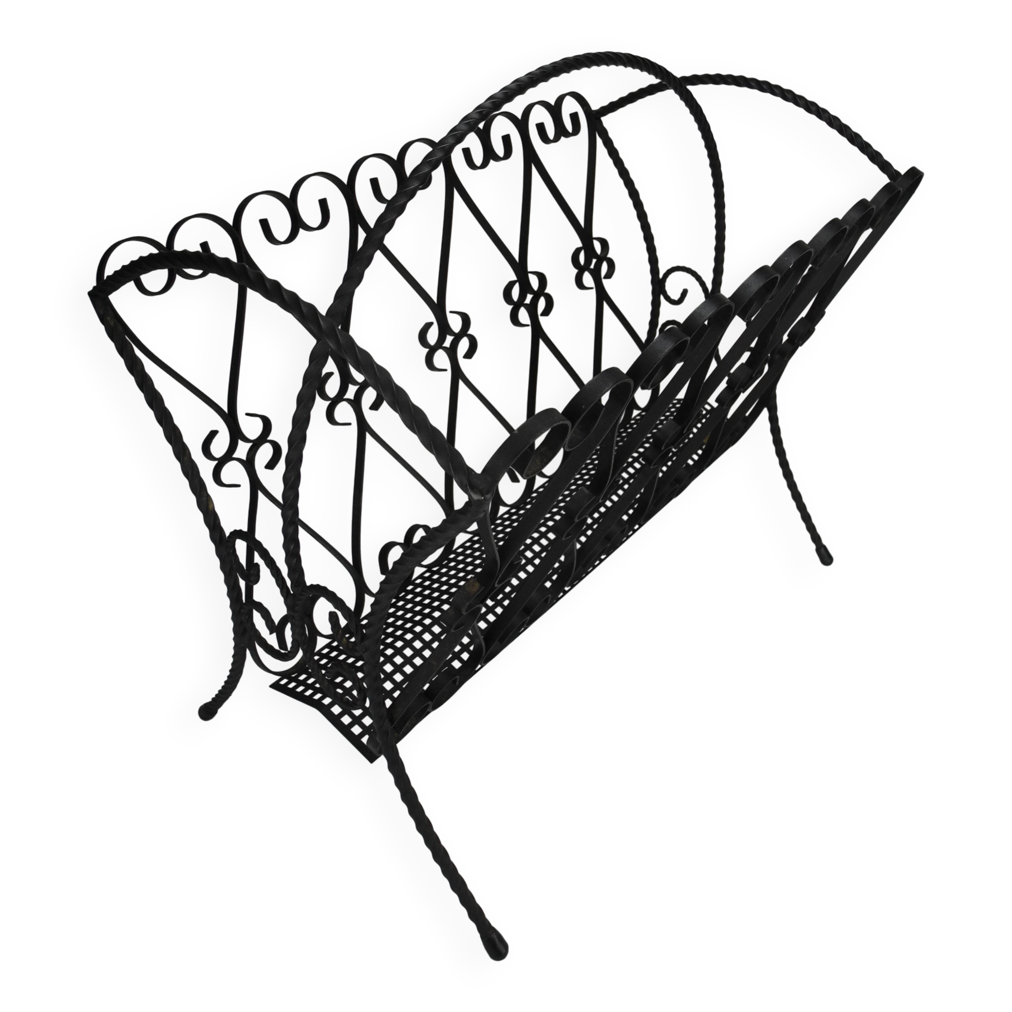 vintage wrought iron magazine rack Chaty Vallauris