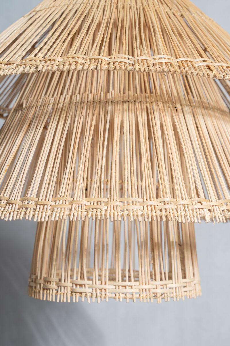 Rattan pendant lamp or light in the shape of an Asian lantern