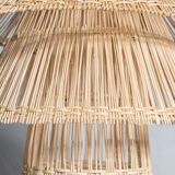 Rattan pendant lamp or light in the shape of an Asian lantern