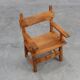 Rustic carved oak Iberian side chair, Spain ca. 1900