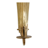 Pair of Art Deco brass wall sconces by Holmström, Arvika, Sweden, 1940s.