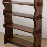 Vintage brutalist solid wood shelf, 1950s