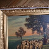 Huile sur toile Hector Merle encadrée, XIXème s.