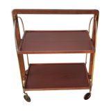 Folding side table with wheels