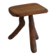 Patinated tripod stool in solid wood from the 1960s.