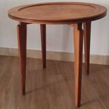 Vintage round wooden serving trolley