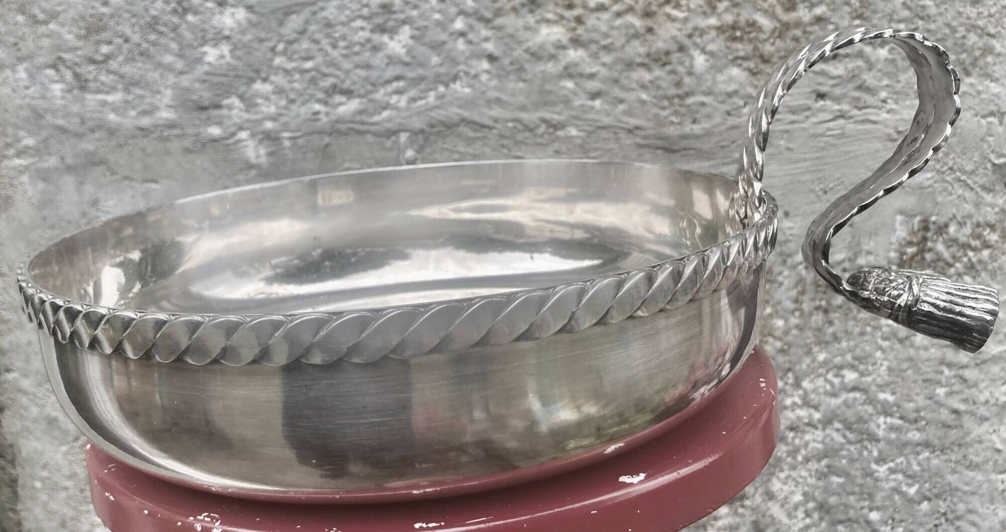 MARIA PERGAY pompom centrepiece 1970s chic design silver-plated