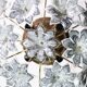 Large Murano Vintage Ceiling Light Black Flowers, 1970s