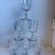 Set of 6 small crystal wine glasses engraved early twentieth century