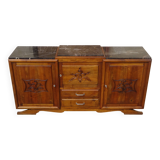 Large and antique solid walnut sideboard
