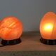 Ball and egg lamps in vintage pink salt stone
