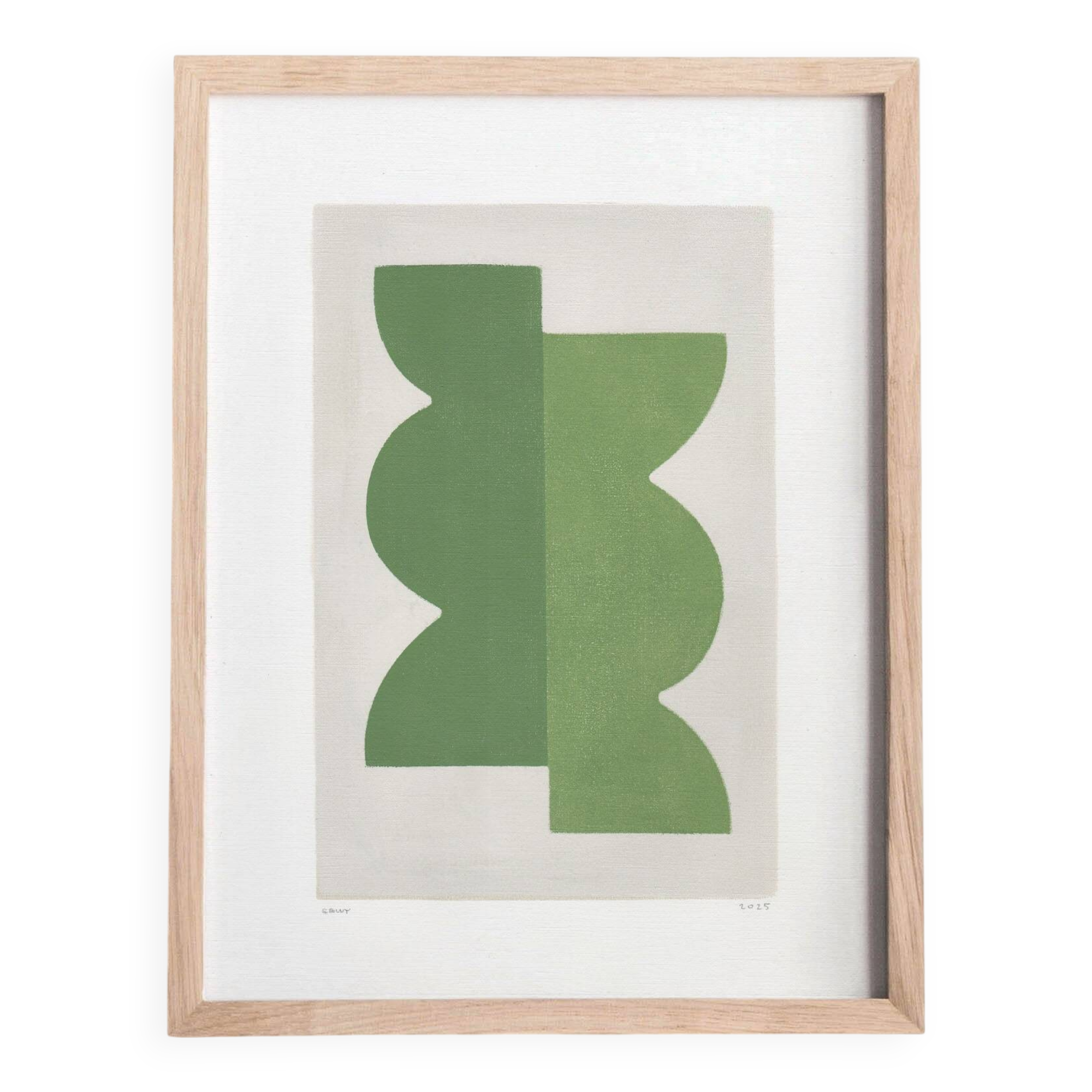 Peinture sur papier, tableau abstrait Wax b198 signé Eawy