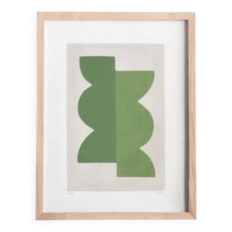 Painting on paper, abstract painting Wax b198 signed Eawy
