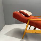 Scandinavian Beech Reclining Armchair, Sweden, 1950s