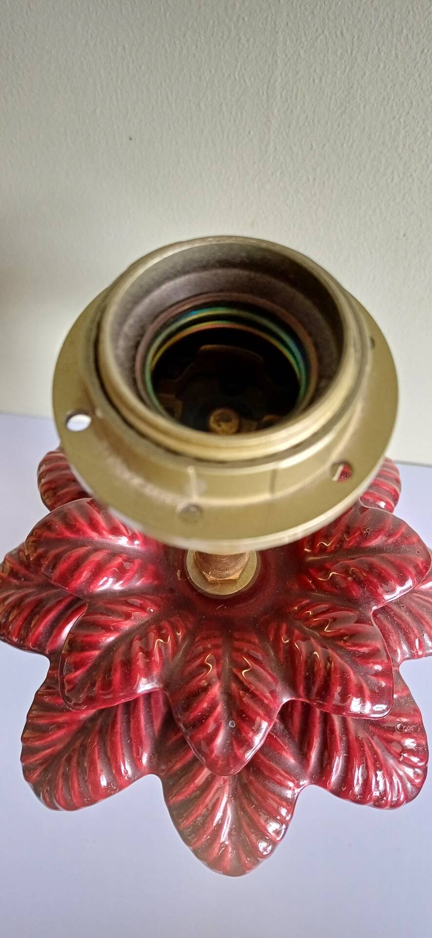 Pied de lampe palmier céramique