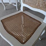 4 cannate chairs in patinated wood