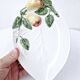 Petit plat ravier vintage céramique barbotine poire made in italy